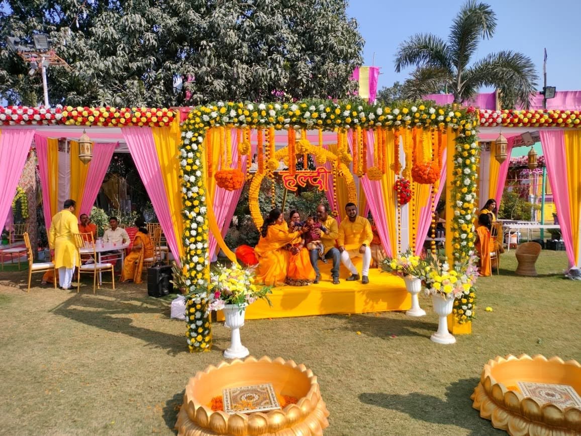 Colourful wedding ceremony decoration