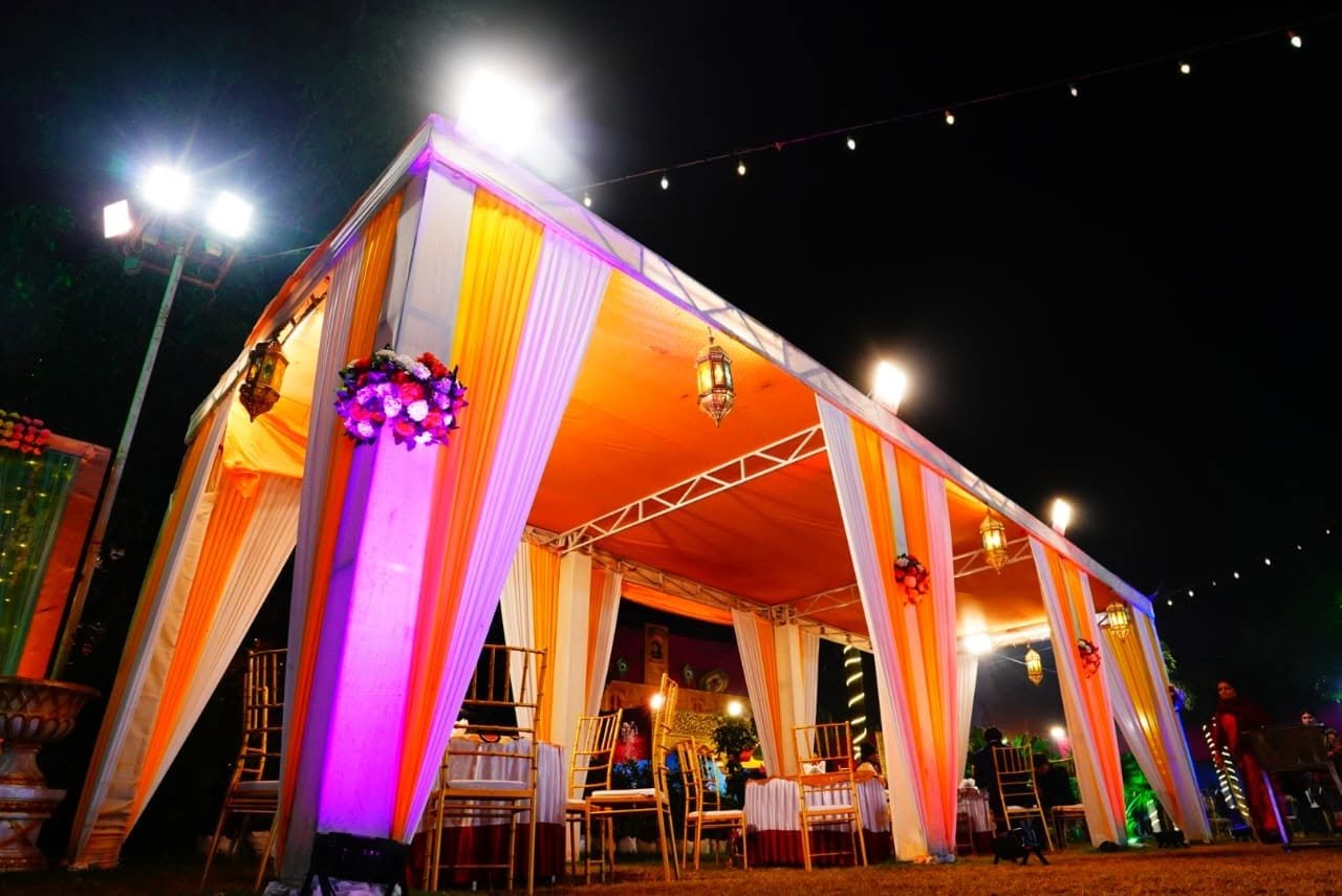 Decorated celebration pavilion